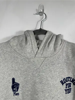 Abercrombie & Fitch‎ Soft A&F Max Essentials Hoodie Rooting For You Gray L/XL thumbnail 4