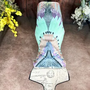 Peacock Inspired Multi Color Hale Bob Strapless Dress Green/Multi L thumbnail 5