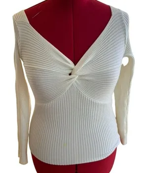 NWT Women junior‎ Lillusory Cream ribbed Sweater Size Medium #352 thumbnail 1