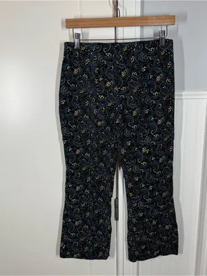 Maeve Anthropologie The Margot Kick Flare Cropped Pants Floral Women’s Small‎ thumbnail 4