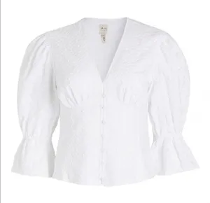 Rebecca Taylor La Vie Leaf Embroidered Cotton Top nwt $195 extra large XL corset thumbnail 9