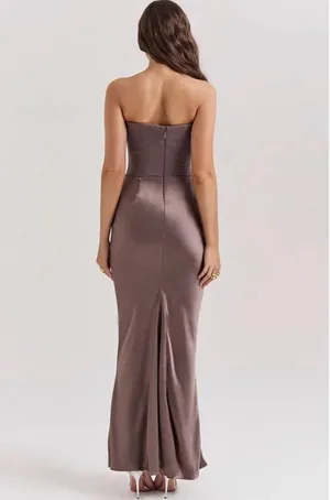 House of CB Dress Persephone Strapless Corset Maxi Smoke XS thumbnail 2