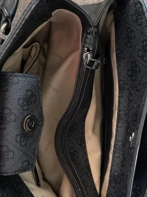 Guess Black Logo Satchel with Flower Charm thumbnail 4