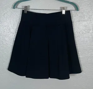 Kit and Ace Women 4 Black Pleated Mini Skirt High Waisted Pockets Ponte Knit thumbnail 1