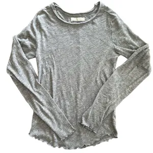 We The Free Free People Be My Baby Long Sleeve Knit Top Size Large Gray Neutral Minimalist thumbnail 2