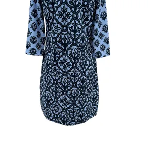 Gretchen Scott Split Neck Dress Mosaic‎ Tile Print Blue Size XS thumbnail 10