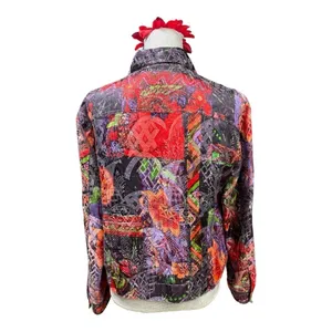 Chico's Jacket Shirt Shacket Women's Size 1 Medium Linen Silk Multicolored Funky thumbnail 5