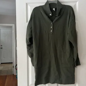 Anthropologie Daily Practice Moss Green Knit Dress Size Small thumbnail 3