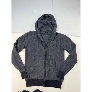 Carbon Women's Gray 100% Cotton‎ Knit Full Zip Hooded Sweater Small thumbnail 2