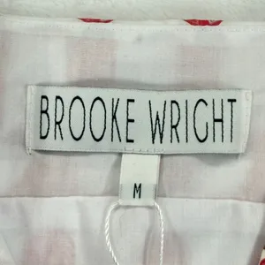 Brooke Wright‎ Lucy Dress Medium White Red Cowboy Boot Cotton Poplin NWT READ thumbnail 2