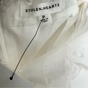 NWT Stolen Hearts Fringe Wrap Romper White Boho Summer Cutout Size M thumbnail 7
