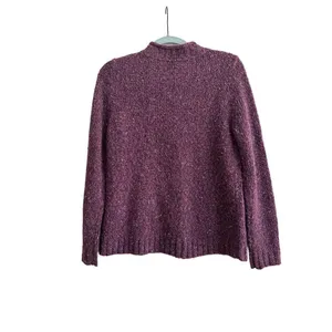 Charter Club Women's Purple Knit Long Sleeve Cardigan Sweater Stretch Size S thumbnail 2