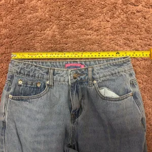 Y2K Edikted Jeans Womens XS Flare Wide Leg Bootcut Mid Rise Light Denim Wash thumbnail 8