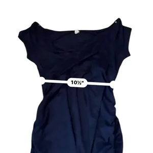 PinkBlush Navy Blue Maternity Maxi Dress‎ Women’s Size Small Ruched Sides thumbnail 7