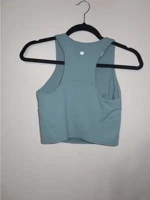lululemon athletica High-Neck Crop Tank in Dusty Blue thumbnail 2