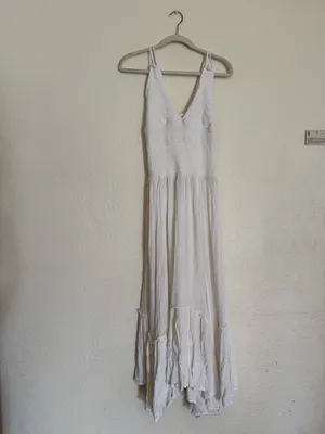 NWOT free people Fun In The Sun Maxi Dress in Ivory thumbnail 4