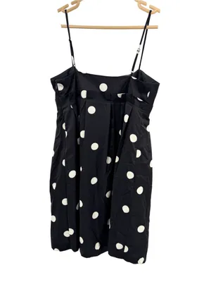 Forever 21 Black polka dot babydoll Mini Dress M bow Y2K party hoco pleated thumbnail 2