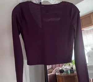 Forever 21 Purple long sleeve crop top thumbnail 3