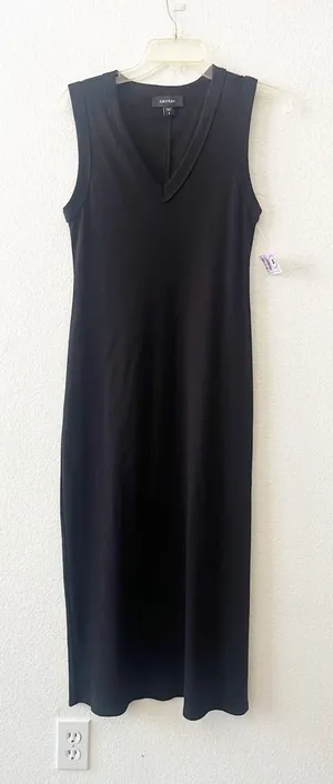 Karen‎ Kane Maxi Ribbed Dress Slit Small NWT black thumbnail 1
