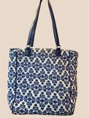 Vera Bradley Quilted Blue Floral Tote Bag thumbnail 2