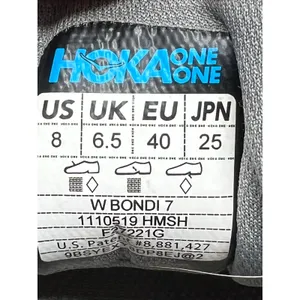 Women’s Hoka One One Bondi 7 Sneakers in Pink and Gray Colorway 8 thumbnail 7