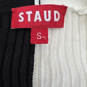 STAUD Shoko Sweater Midi Dress in Black White size Small $165 Colorblock thumbnail 7