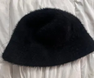 Urban Outfitters black faux fur bucket hat thumbnail 1