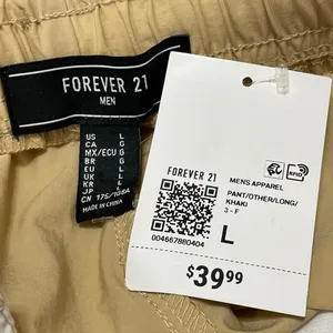 NEW Forever 21 Men's Khaki Tan Multi Zip Pocket Utility Cargo Jogger Pants Sz L thumbnail 4