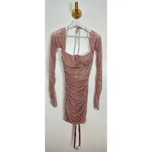 HOUSE OF CB Estella Crystallised Mini Dress in Soft Pink Size Medium thumbnail 4