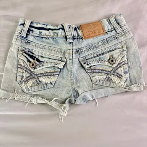 Y2K Acid Wash Low Rise Denim Mini Shorts 0/25" Amethyst thumbnail 6