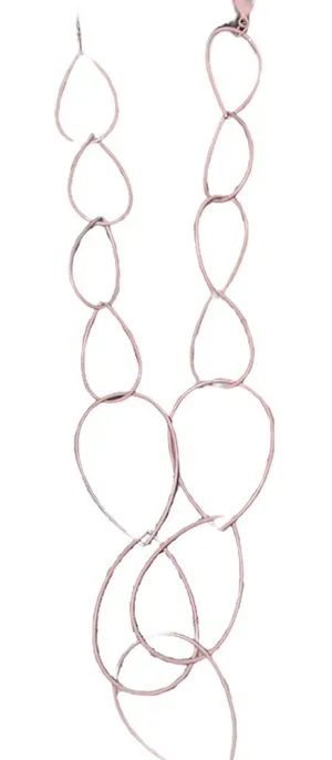 NWT Studio S Pink Statement Necklace Geometric‎ Wire Chain Long Fashion Jewelry thumbnail 1