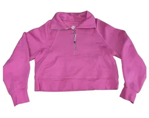 Lululemon Scuba Funnel Neck half Zip Hoodie Sonic Pink XS/S thumbnail 1