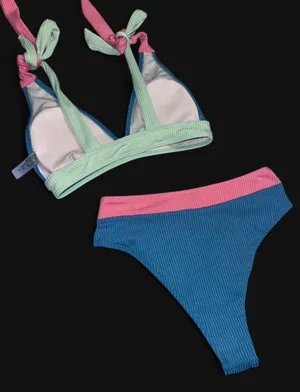 Blue and pink bikini set #summer thumbnail 2