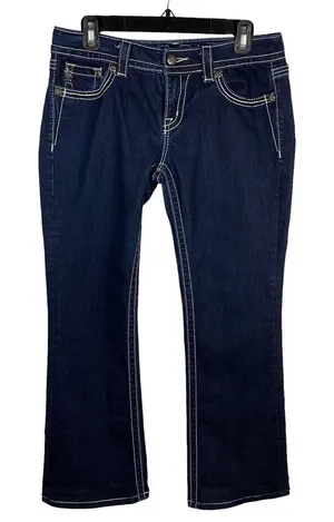 Miss Me Jeans Womens Size 28‎ Easy boot cut Denim Embellished Pockets - Hemmed thumbnail 1