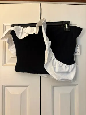Free People Black and White Jagger Tube Top thumbnail 3