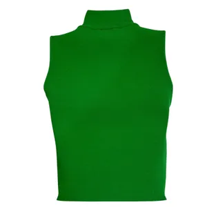 HOUSE OF HARLOW 1960‎ Kelly Green Mock Neck Ribbed Knit Top NWOT Size Small thumbnail 5