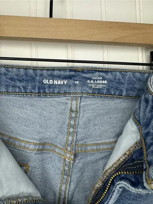 Old Navy Womens High Rise OG Loose Light Blue Jeans Distressed Smooth Pockets 16 thumbnail 4