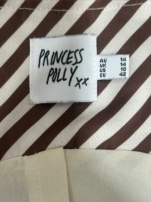 Princess Polly Lishar Vest - Brown & White Striped Tie-Front Vest size 10 NWOT thumbnail 7