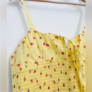 NWOT Free People Strawberry Yellow Midi Maxi Lavender Daze Dress Size Medium thumbnail 7