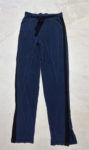Summersalt Navy Drawstring lounge Pants with Black Side Stripe XS thumbnail 1