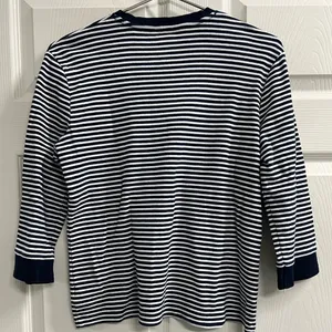 Ralph Lauren Black and White Striped Long Sleeve Top - Size Large - GUC thumbnail 2