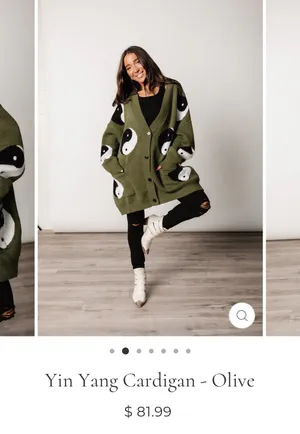 Olive Yin Yang Cardigan Boutique thumbnail 2