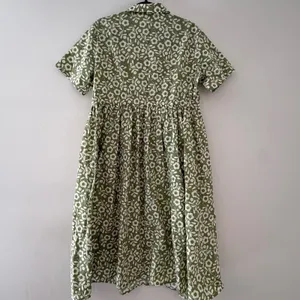 SweetSalt Womens Sage Green Floral Button Down Midi Dress Cotton Pockets Size S thumbnail 3