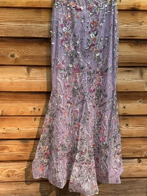 NWOT MAC DUGGAL 69049 Purple Spaghetti Strap Floral Embroidered Trumpet Gown thumbnail 13