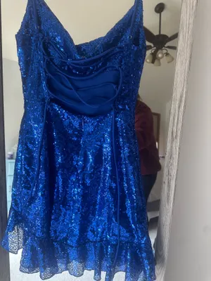 Lucy in the Sky Mini Dress Sequin Blue thumbnail 5
