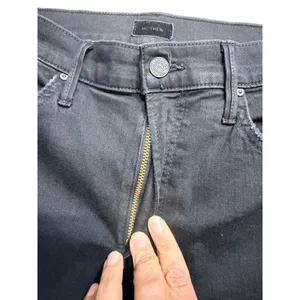 Mother The Insider Crop Step Fray Jeans in Not Guilty Black Mid Rise Size 29 thumbnail 7