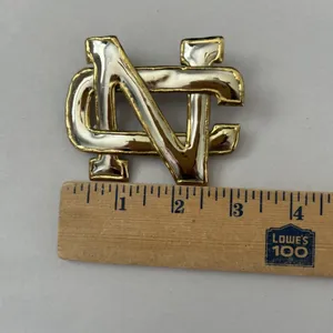 Interlocking NC Logo Brooch Pin/ Pendant Two Tone Gold Silver Vintage NCAA UNC thumbnail 4