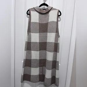 Love Tree Brown and White Plaid Vest thumbnail 2