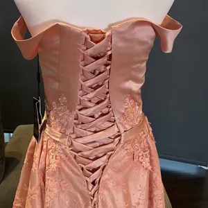 Women’s Dusty Pink Off The Shoulder Short Prom Party Dress CorsetBack Size 4 NWT thumbnail 6