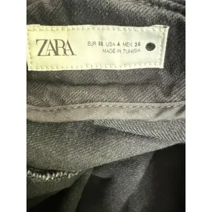 ZARA Mid Rise Wide Flare Leg Full Length Boot Cut Jean 100% Cotton 4 Black #4117 thumbnail 7